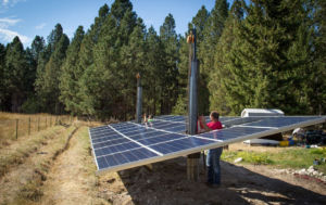 hoisting the multi pole solar array