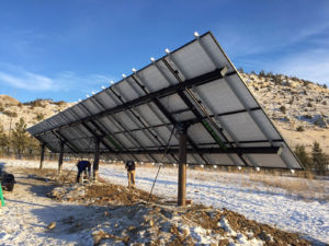 solar array showing adjustability