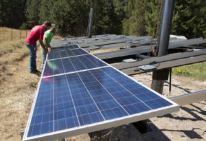 installing solar panel multi pole on the ground
