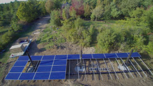 installation of 40 solar modules on pole mounts