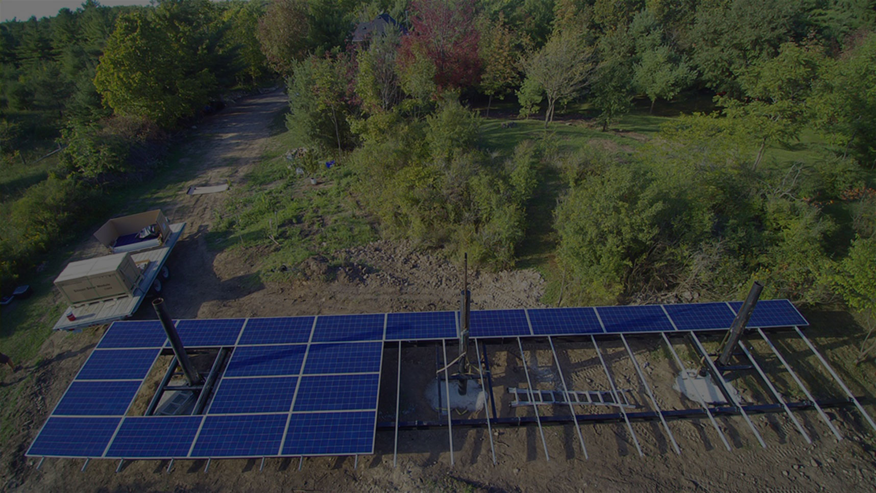 40 solar module array during installation