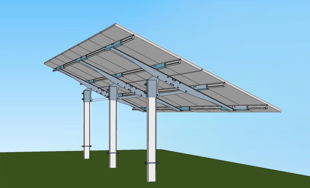Ground Mount Model back ground mount solar module drawing