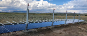 pole mounted solar array installation in wyoming
