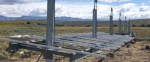 laying out rails on a solar installation