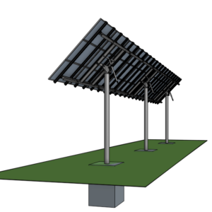 architectural rendering of 3 pole solar array