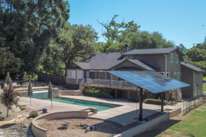 Pool shade solar array