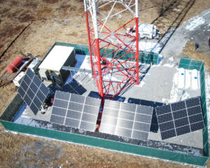 solar arrays power a telecommunications tower in pennsylvania