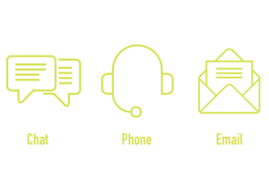chat phone email icons