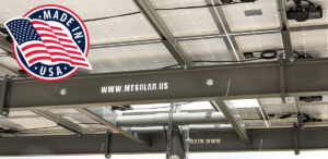 MT Solar pole mount with made in the USA graphic