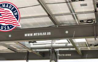 MT Solar pole mount with made in the USA graphic