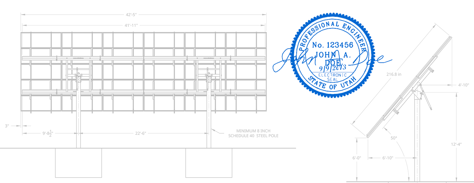 engineered stamped construction drawing for solar