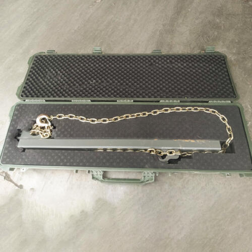 lift bracket and safety chain in a travel case
