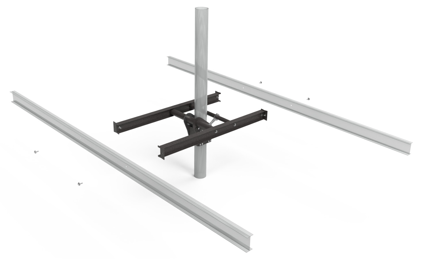 EcoBeam-Flat solar pole mount exploded drawing